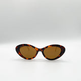 Cat Eye Metal Side Detail Sunglasses In Tortoiseshell