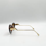 Cat Eye Metal Side Detail Sunglasses In Tortoiseshell