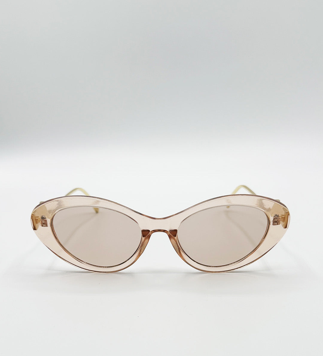 Cat Eye Metal Side Detail Sunglasses In Champagne - svnx