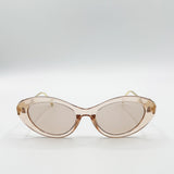 Cat Eye Metal Side Detail Sunglasses In Champagne - svnx