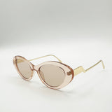 Cat Eye Metal Side Detail Sunglasses In Champagne - svnx