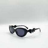 Bow Side Detail Sunglasses In Black - Removeable Bow