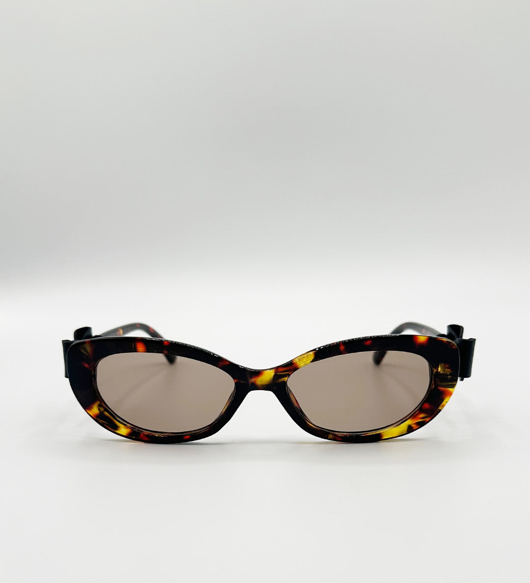 Bow Side Detail Sunglasses In Tortoiseshell - Removeable Bow - svnx