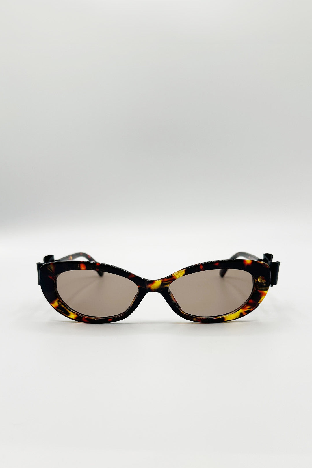 Bow Side Detail Sunglasses In Tortoiseshell - Removeable Bow - svnx