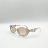 Bow Side Detail Sunglasses In Nude - Removeable Bow