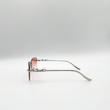 Cat Eye Rimless Sunglasses In Orange