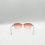 Cat Eye Rimless Sunglasses In Orange