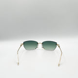 Cat Eye Rimless Sunglasses In Green