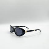 Oval Foldable Sunglasses In Black