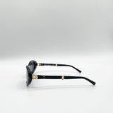 Oval Foldable Sunglasses In Black