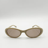 Oval Sunglasses In Beige - Foldable - svnx