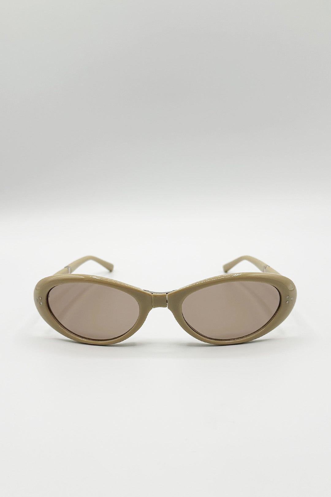 Oval Sunglasses In Beige - Foldable - svnx