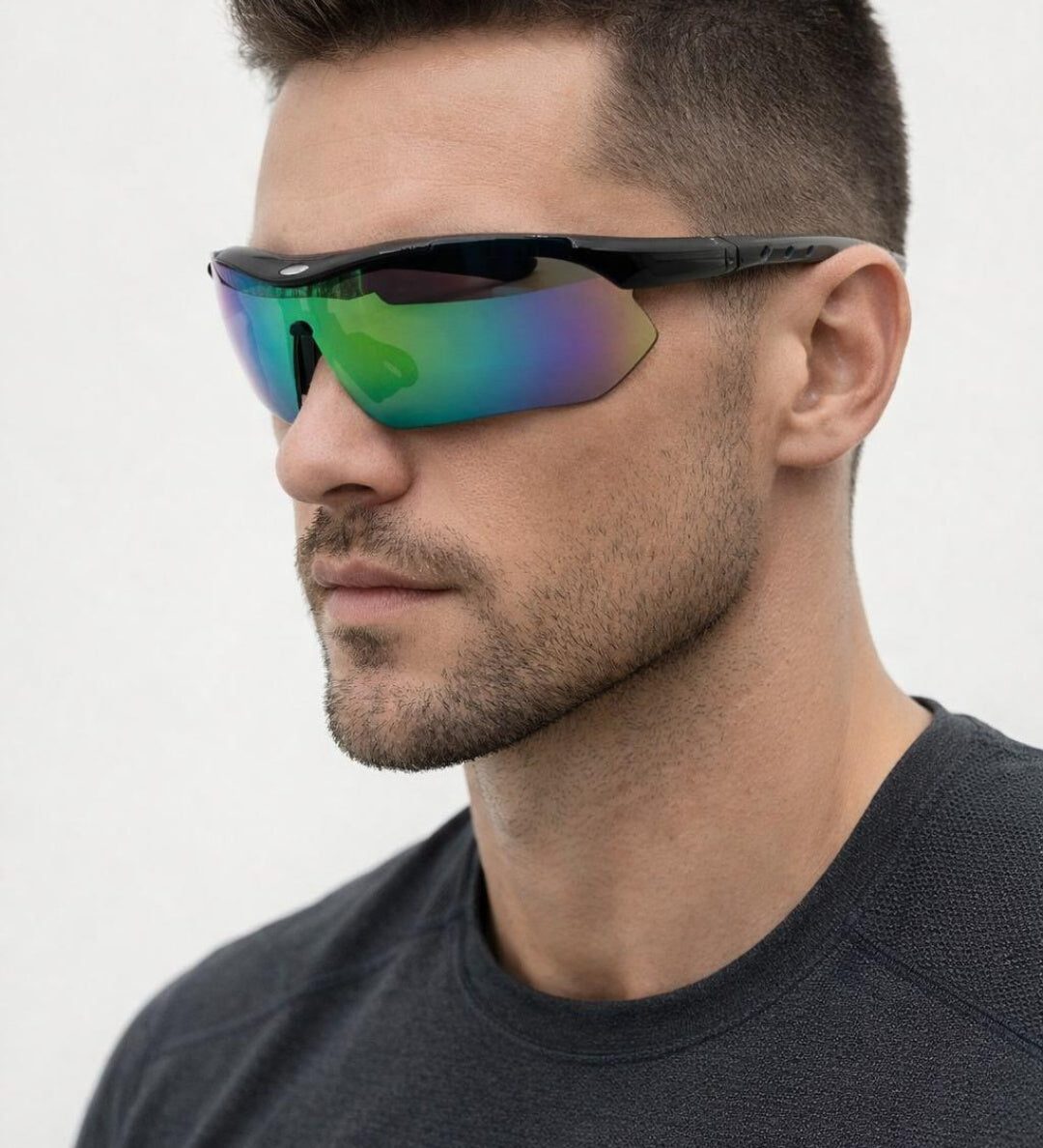 Outdoor Sports Racer Sunglasses In Black Multi With Case - svnx