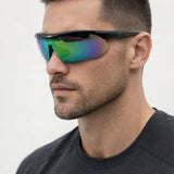Outdoor Sports Racer Sunglasses In Black Multi With Case - svnx