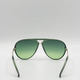 Bold Aviator Metal Arm Sunglasses In Green In Green - svnx