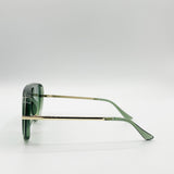 Bold Aviator Metal Arm Sunglasses In Green In Green - svnx