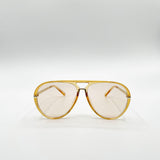 Bold Aviator Metal Arm Sunglasses In Champagne In Champagne