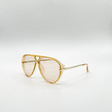 Bold Aviator Metal Arm Sunglasses In Champagne In Champagne