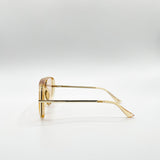 Bold Aviator Metal Arm Sunglasses In Champagne In Champagne