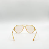 Bold Aviator Metal Arm Sunglasses In Champagne In Champagne