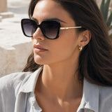 Oversized Square Sunglasses In Black Grey