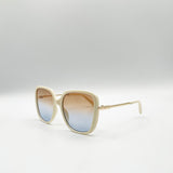 Oversized Square Sunglasses In Beige