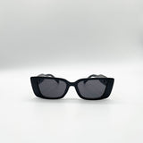 Rectangle Cateye Side Detail Sunglasses In Black/Gold