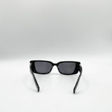 Rectangle Cateye Side Detail Sunglasses In Black/Gold