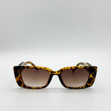Rectangle Cateye Side Detail Sunglasses In Leopard - svnx