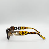 Rectangle Cateye Side Detail Sunglasses In Leopard - svnx
