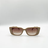 Rectangle Cateye Side Detail Sunglasses In Khaki
