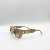 Rectangle Cateye Side Detail Sunglasses In Khaki