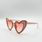 Heart Shape Sunglasses In Pink - svnx