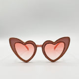 Heart Shape Sunglasses In Pink - svnx