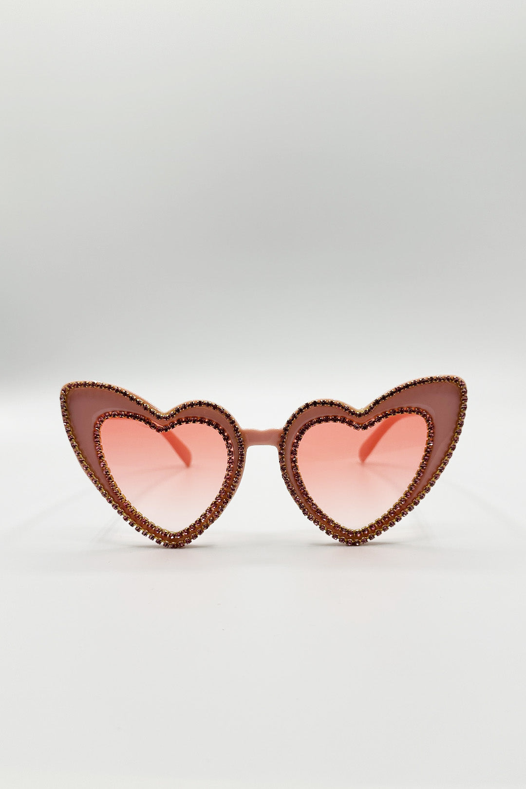Heart Shape Sunglasses In Pink - svnx