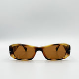 Bold Retangle Sunglasses In Brown Stripe - svnx