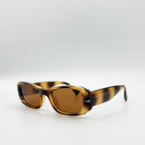 Bold Retangle Sunglasses In Brown Stripe - svnx