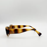 Bold Retangle Sunglasses In Brown Stripe - svnx