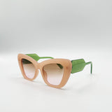 Cat Eye Sunglasses in Pink Green - svnx