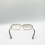 Retangle Wrap Around Metal Sunglasses In Silver