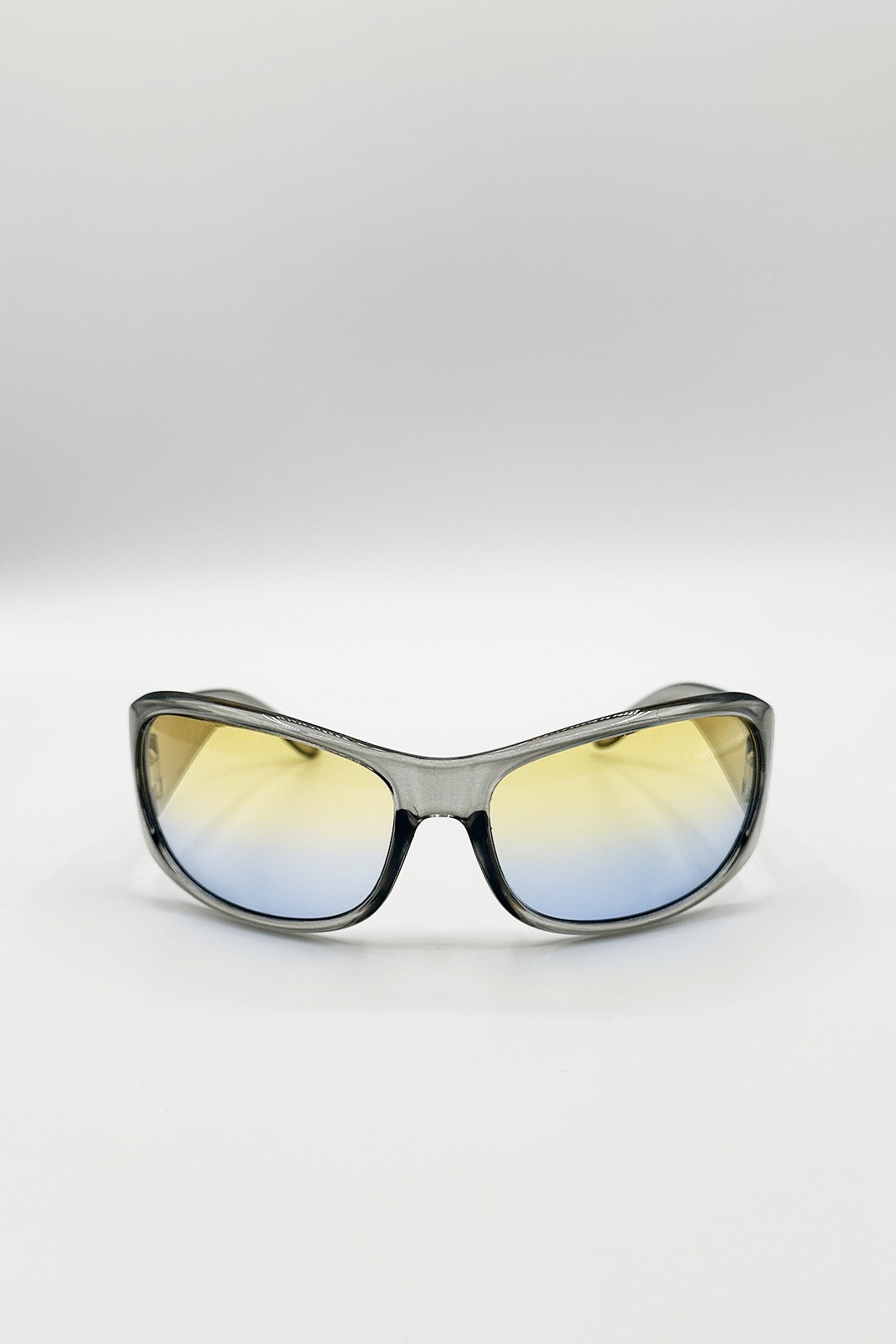 Oversized Racer Sunglasses In Silver - svnx