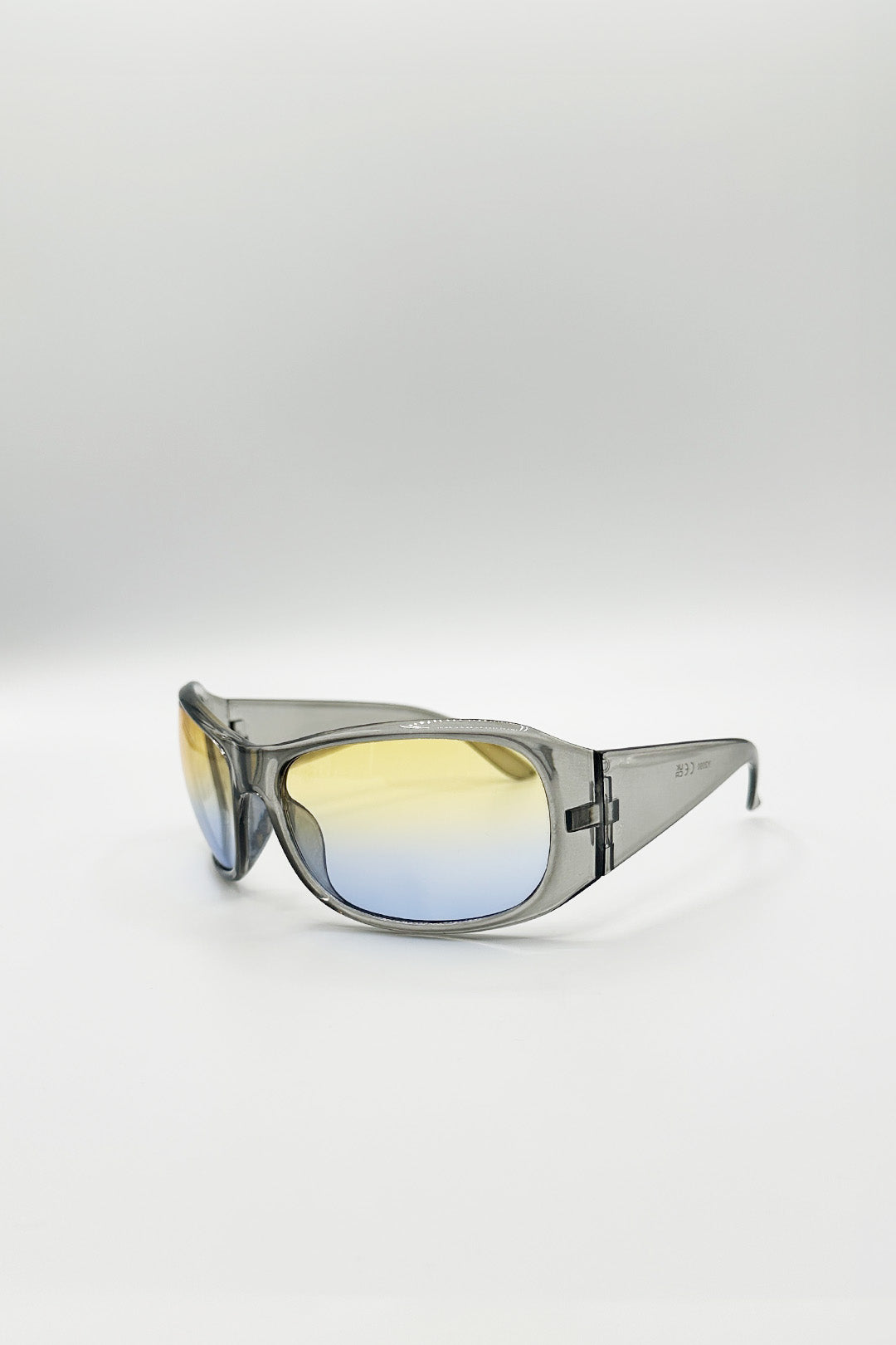 Oversized Racer Sunglasses In Silver - svnx