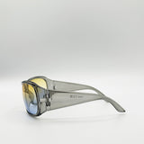 Oversized Racer Sunglasses In Silver - svnx