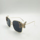 Square Oversized Diamante Detail Sunglasses In Black - svnx