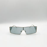 Retangle Flattop Metal Sunglasses In Black