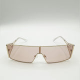 Retangle Flattop Metal Sunglasses In Brown - svnx