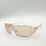 Retangle Flattop Metal Sunglasses In Brown - svnx