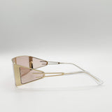 Retangle Flattop Metal Sunglasses In Brown - svnx