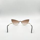 Butterfly Dimante Rimless Sunglasses In Brown