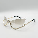 Butterfly Dimante Rimless Sunglasses In Iridescent - svnx